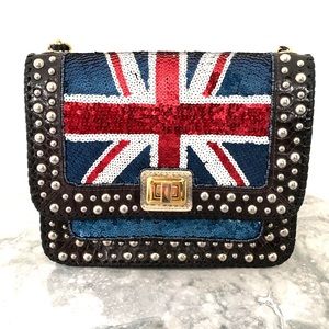 Angel Jackson Sequinned Union Jack Shoulder Bag